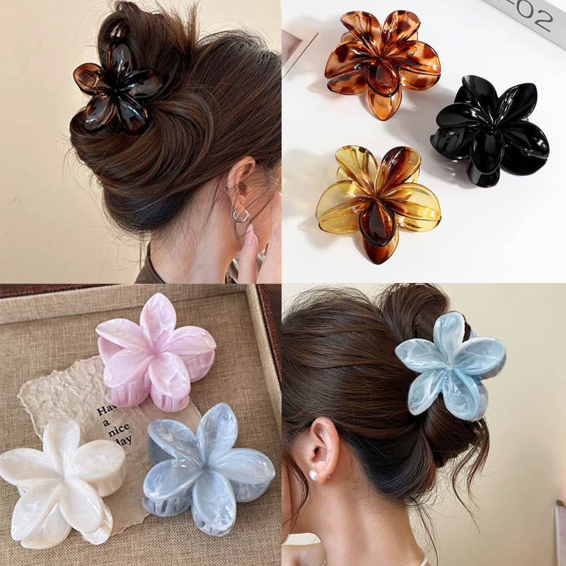 Hair Claw Clip Set - Korean Hawaiian Gradient Flower Hair Claw