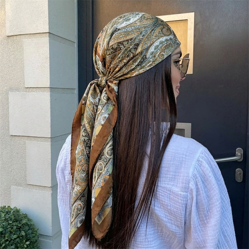 Silk Scarf Square - Women Spring Summer Square Scarf 90*90cm