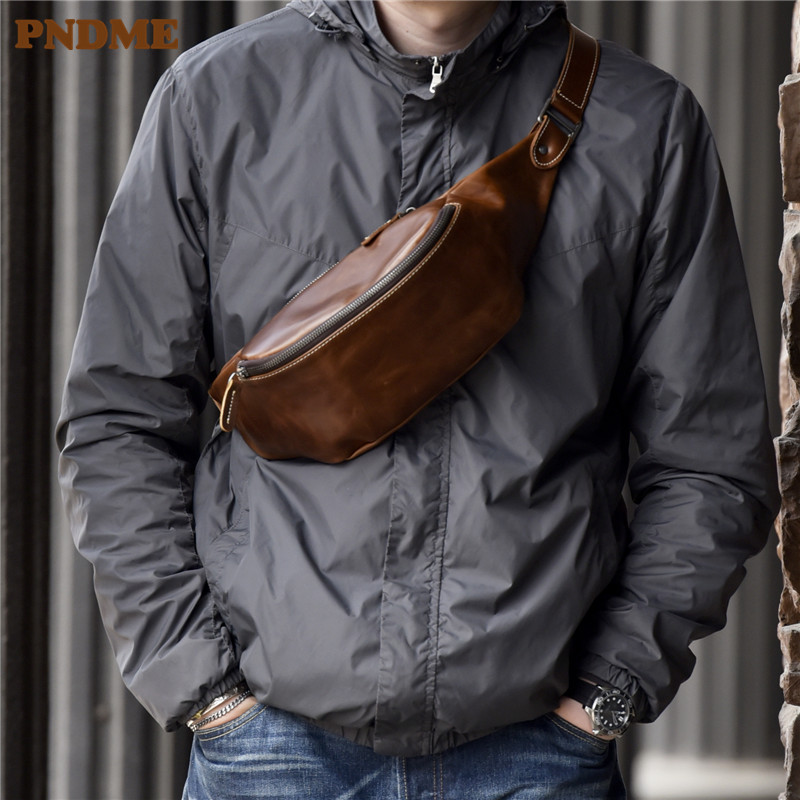 Women Electronic Accessories - PNDME high quality cowhide simple vintage