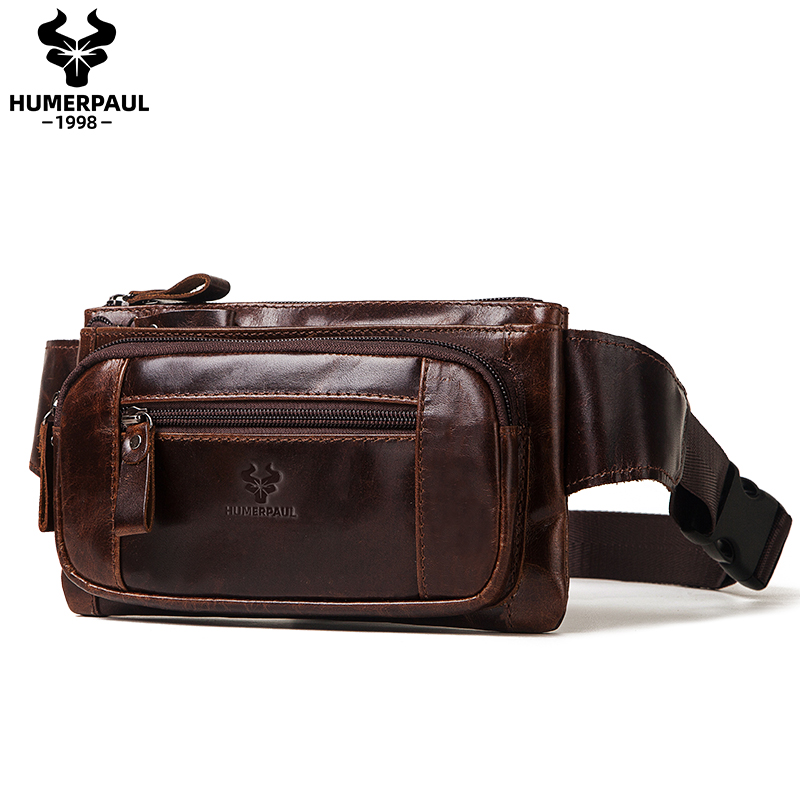 Women Electronic Accessories - HUMERPAUL Men's Waist Fanny Pack Cowhide