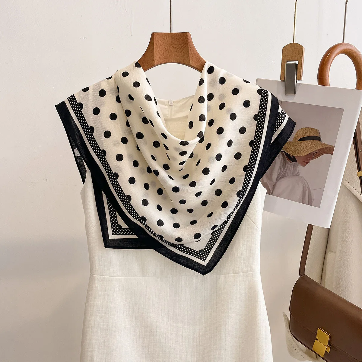 Luxury Polka Dot Printed Squar - Silk Scarf Square review and price