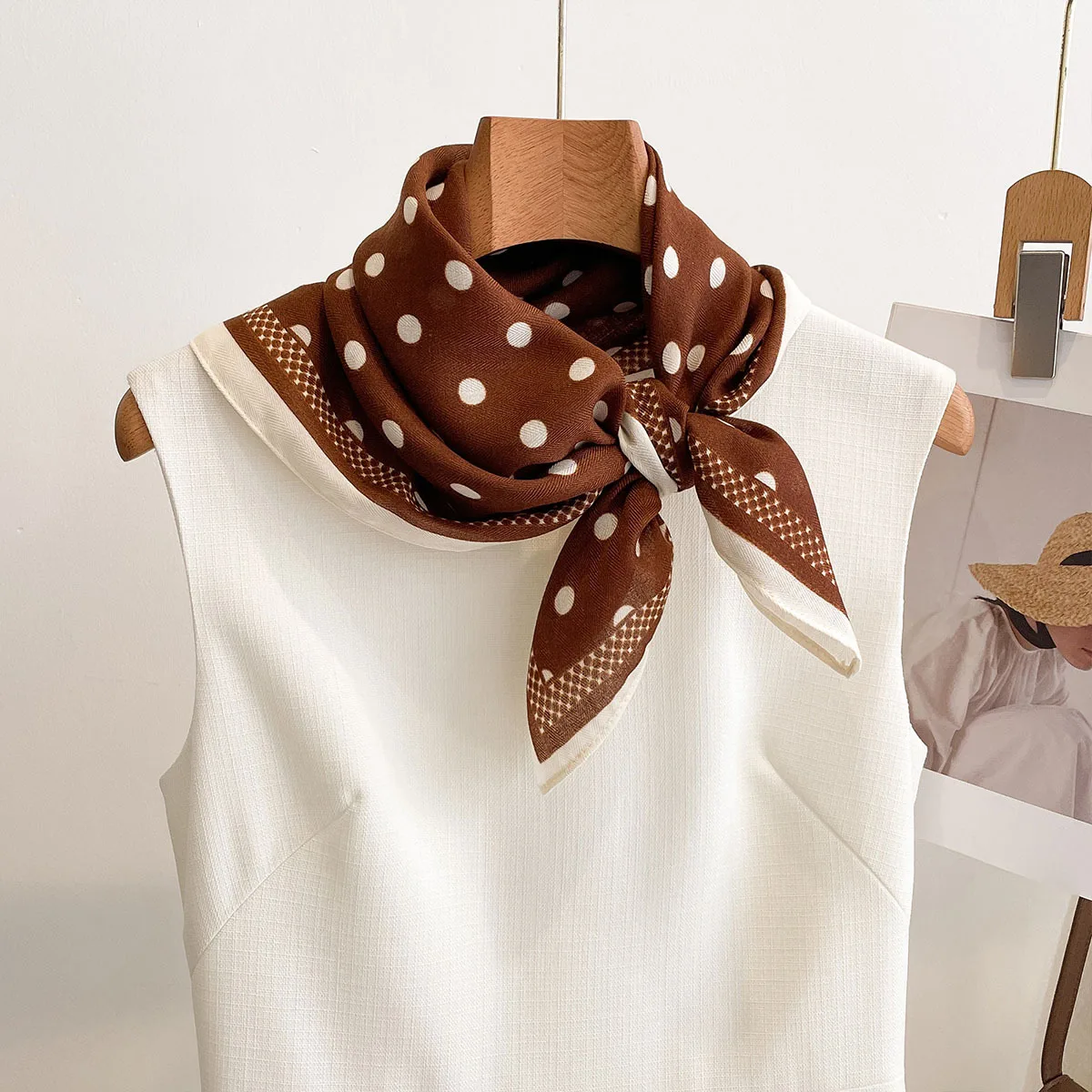 Luxury Polka Dot Printed Squar - Silk Scarf Square review and price
