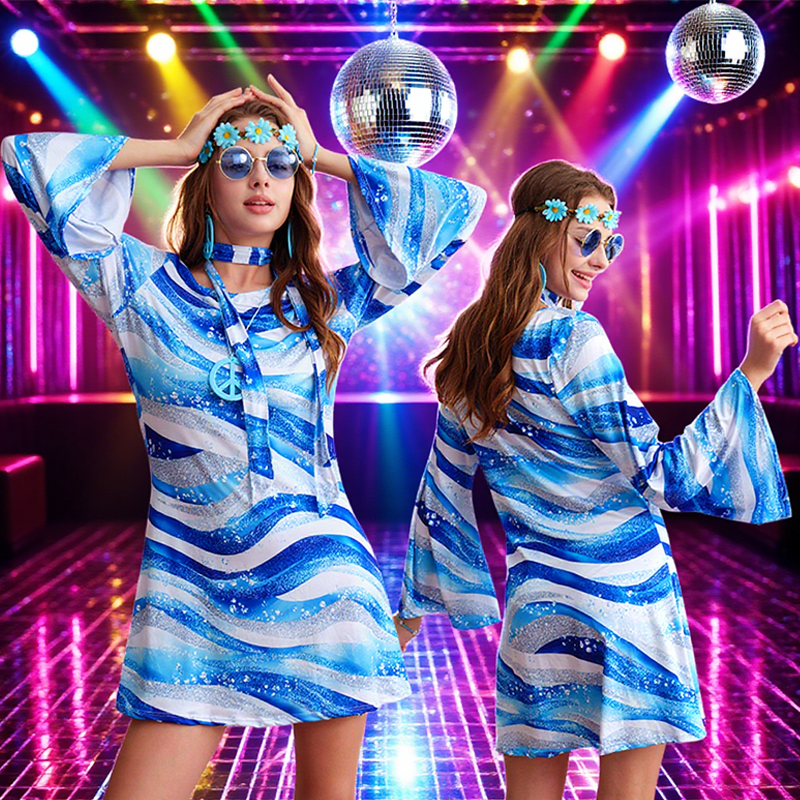 60s 70s Disco Dress 7 Piece Hi - Women'S Accessories In The 60S review and price