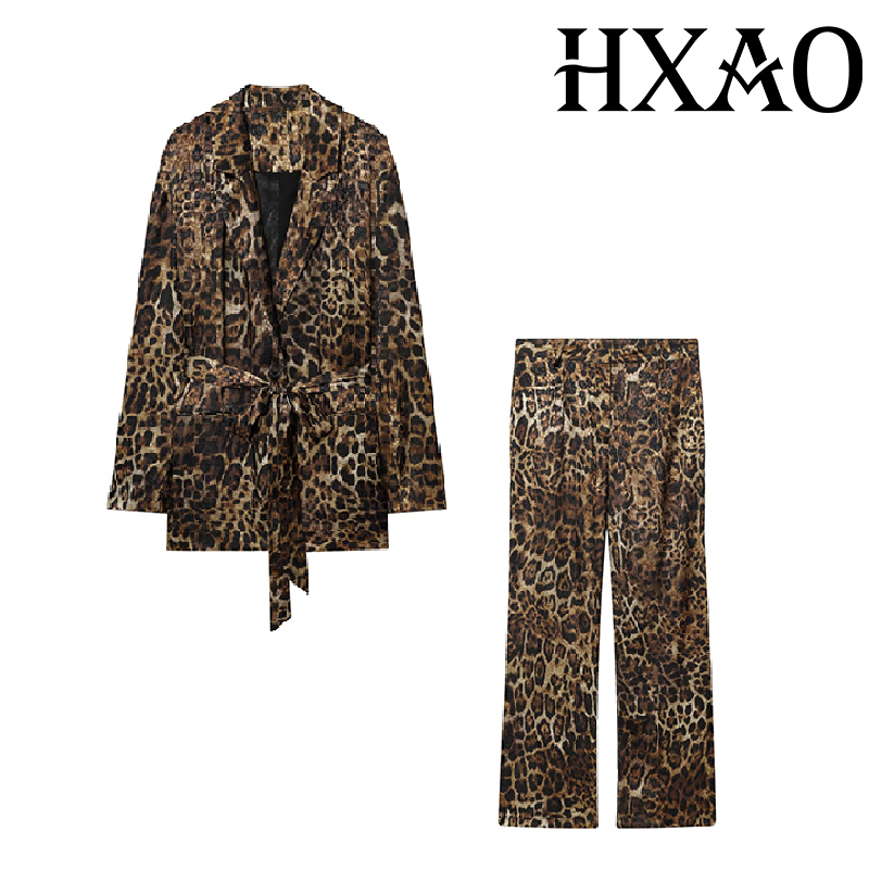 HXAO Leopard Pants Sets 2 Piec - Women Electronic Accessories review and price