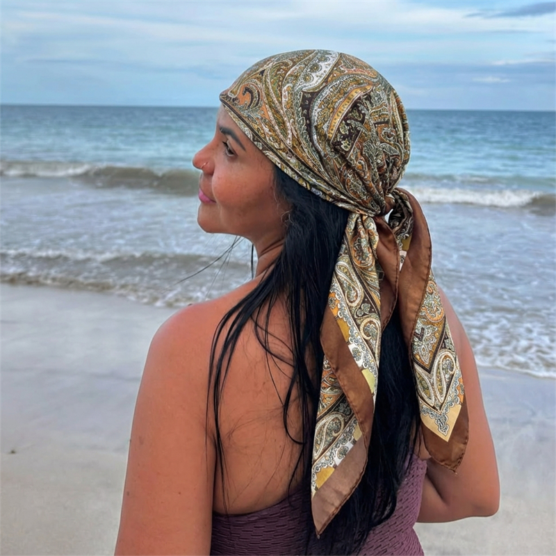 Women Spring Summer Square Sca - Silk Scarf Square review and price