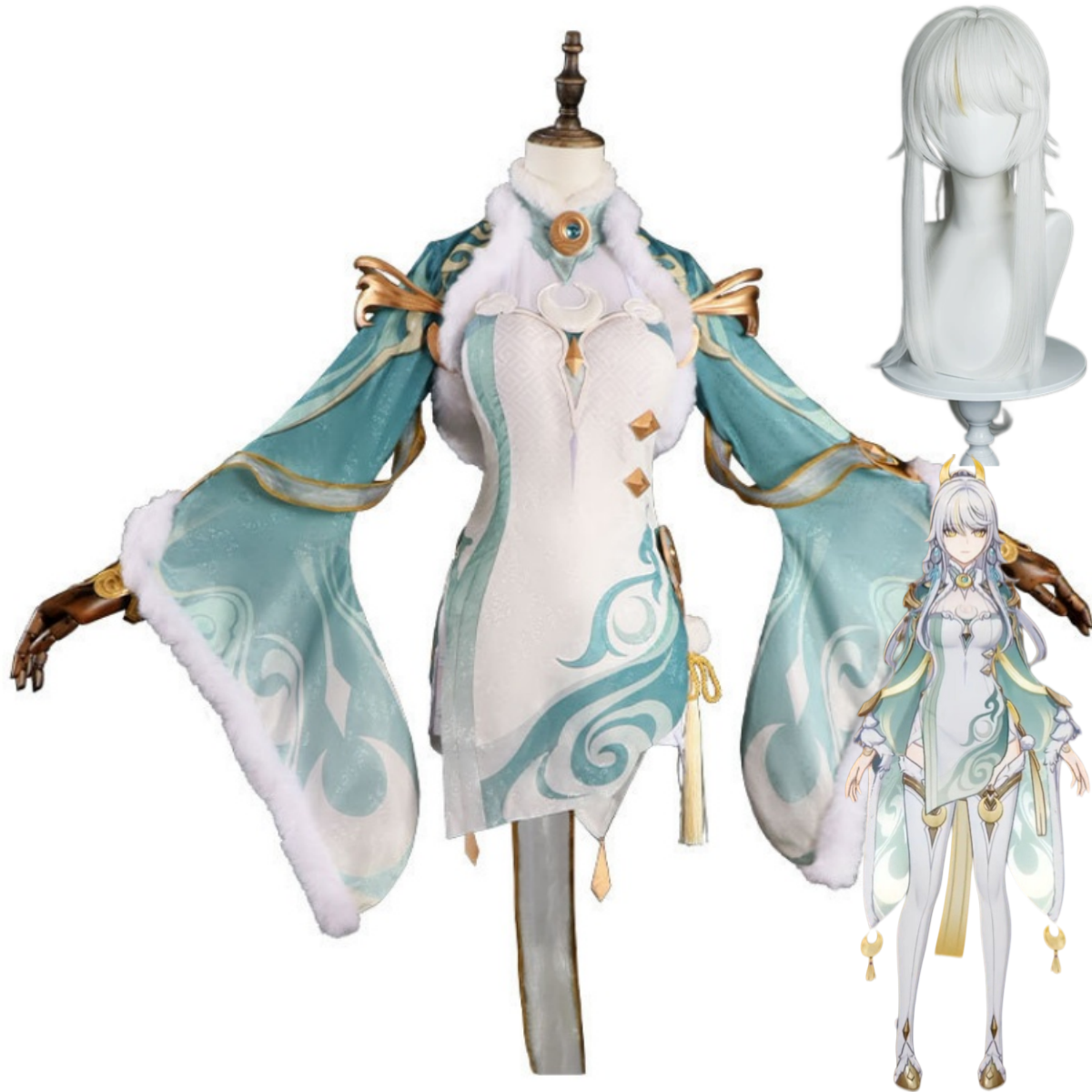 Game Zibai Cosplay Costume Gre - Women'S Accessories Clothing review and price