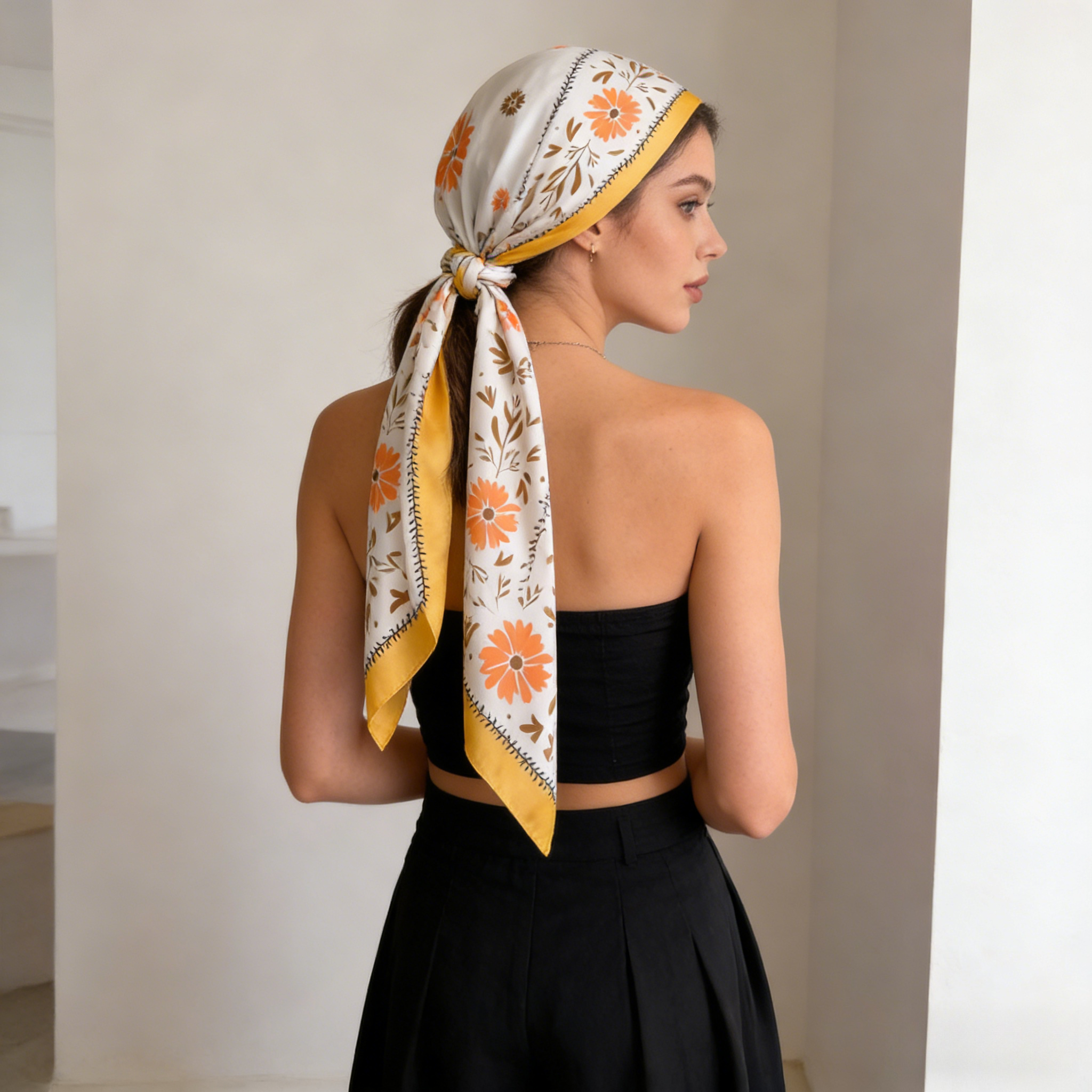 1Pc new printed fashion silk s - Silk Scarf Square review and price