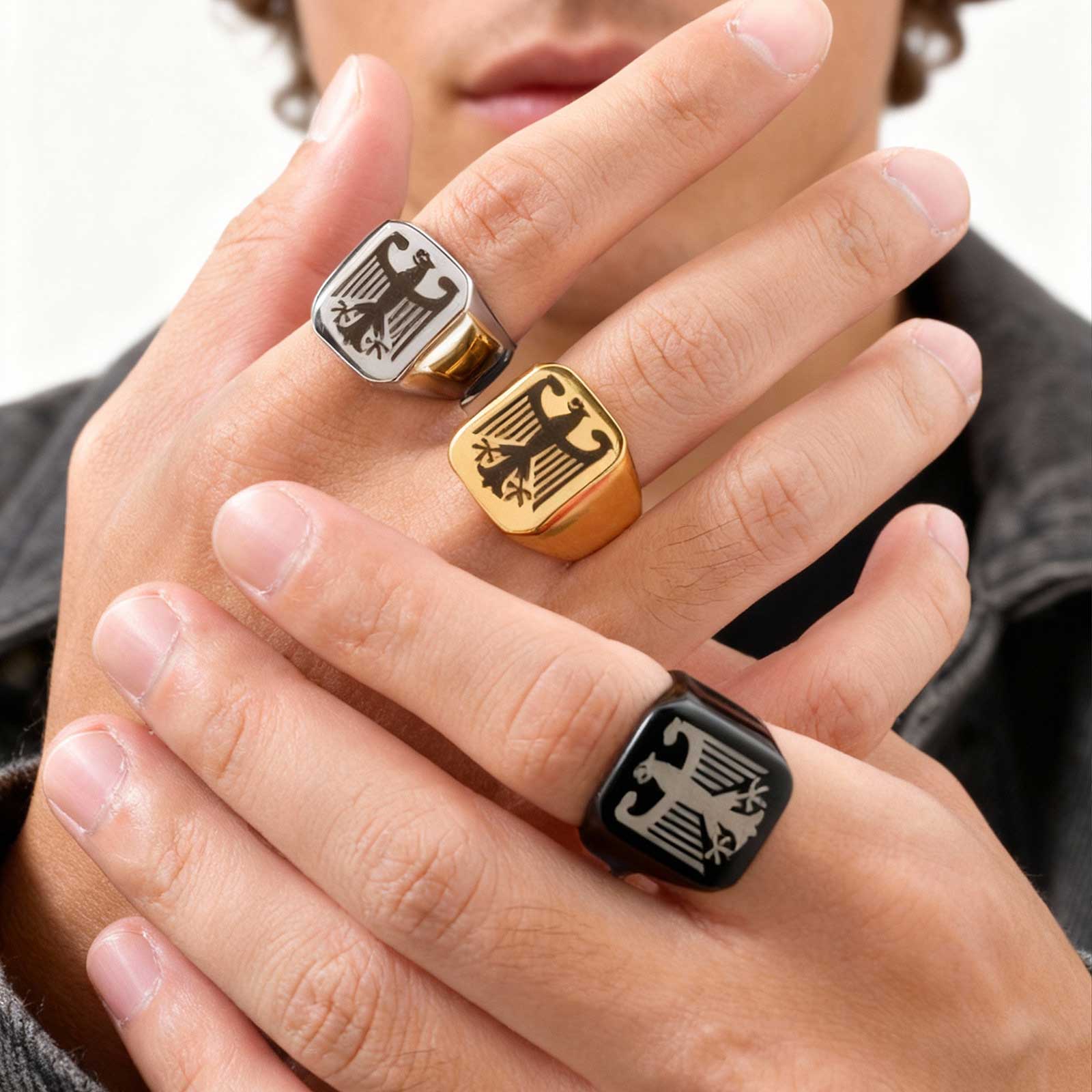 Custom Flying Hawk Eagle Ring  - Women Accessories Logo review and price